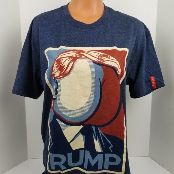 Satirical Donald Trump Campaign Shirt Rump Blue L - Picture 4 of 6